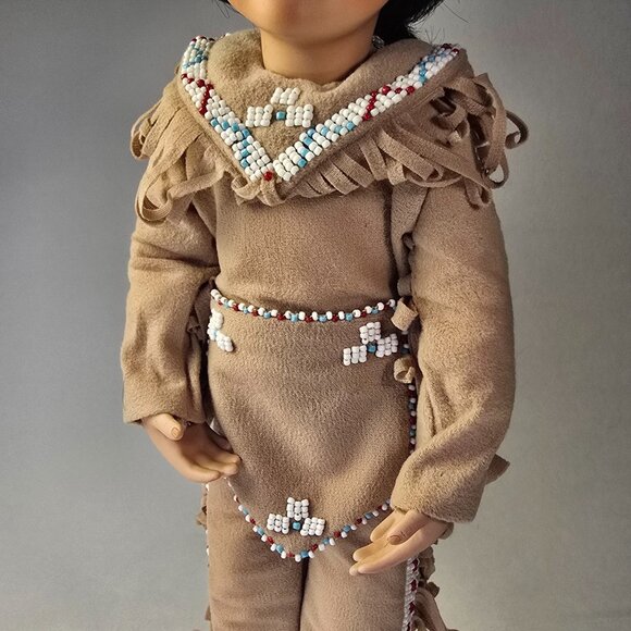 Linda Mason Doll Native American Indian 1993 Vintage Porcelain Quick Fox Boy - Picture 3 of 15